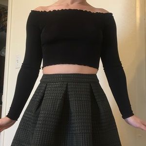 Black off the shoulder top